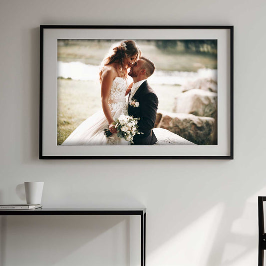 Landscape framed photo prints with white mat