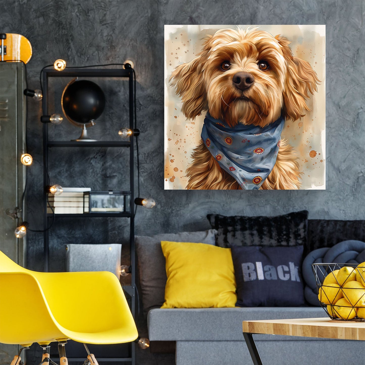 Blue Bandana Poodle #065