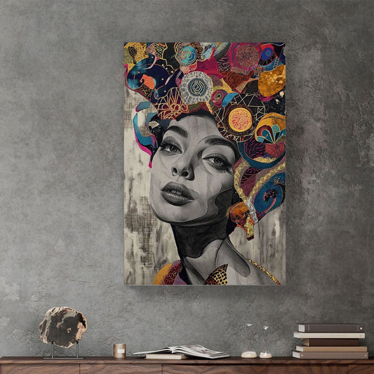 Abstract Portrait #1004 Canvas Wall Art & Metal Prints