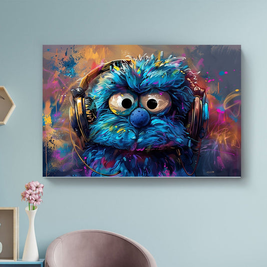 Cookie Monster #1131 Canvas Wall Art & Metal Prints