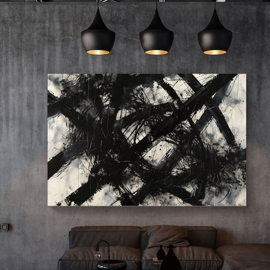 Black Linez #1148 Canvas Wall Art & Metal Prints