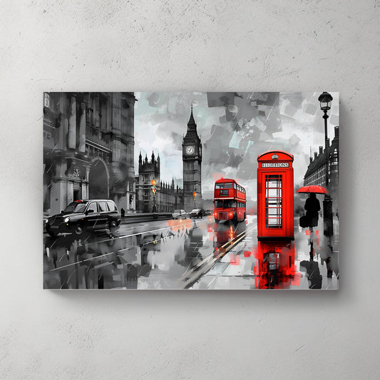 Red Booth #1164 Canvas Wall Art & Metal Prints