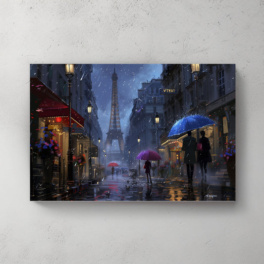 Paris By Night #1167 Canvas Wall Art & Metal Prints