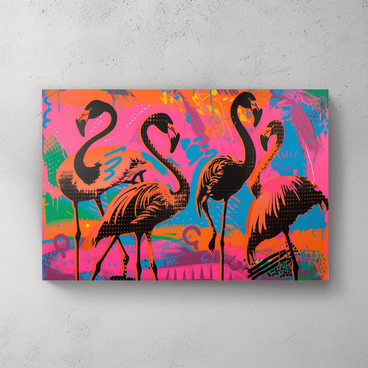 Vibrant Flamingos #1209 Canvas Wall Art & Metal Prints