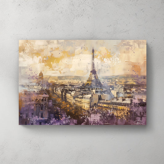 Paris in Gold #1230 Canvas Wall Art & Metal Prints