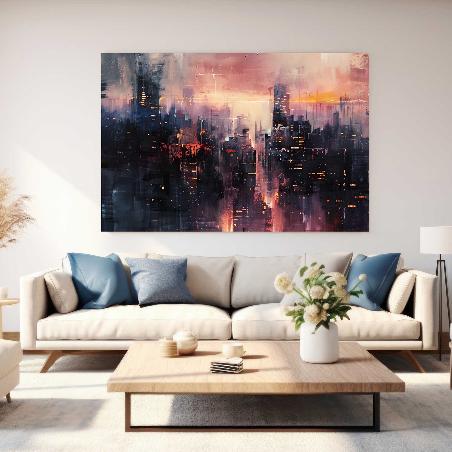 Sunset In The City #1318 Canvas Wall Art & Metal Prints