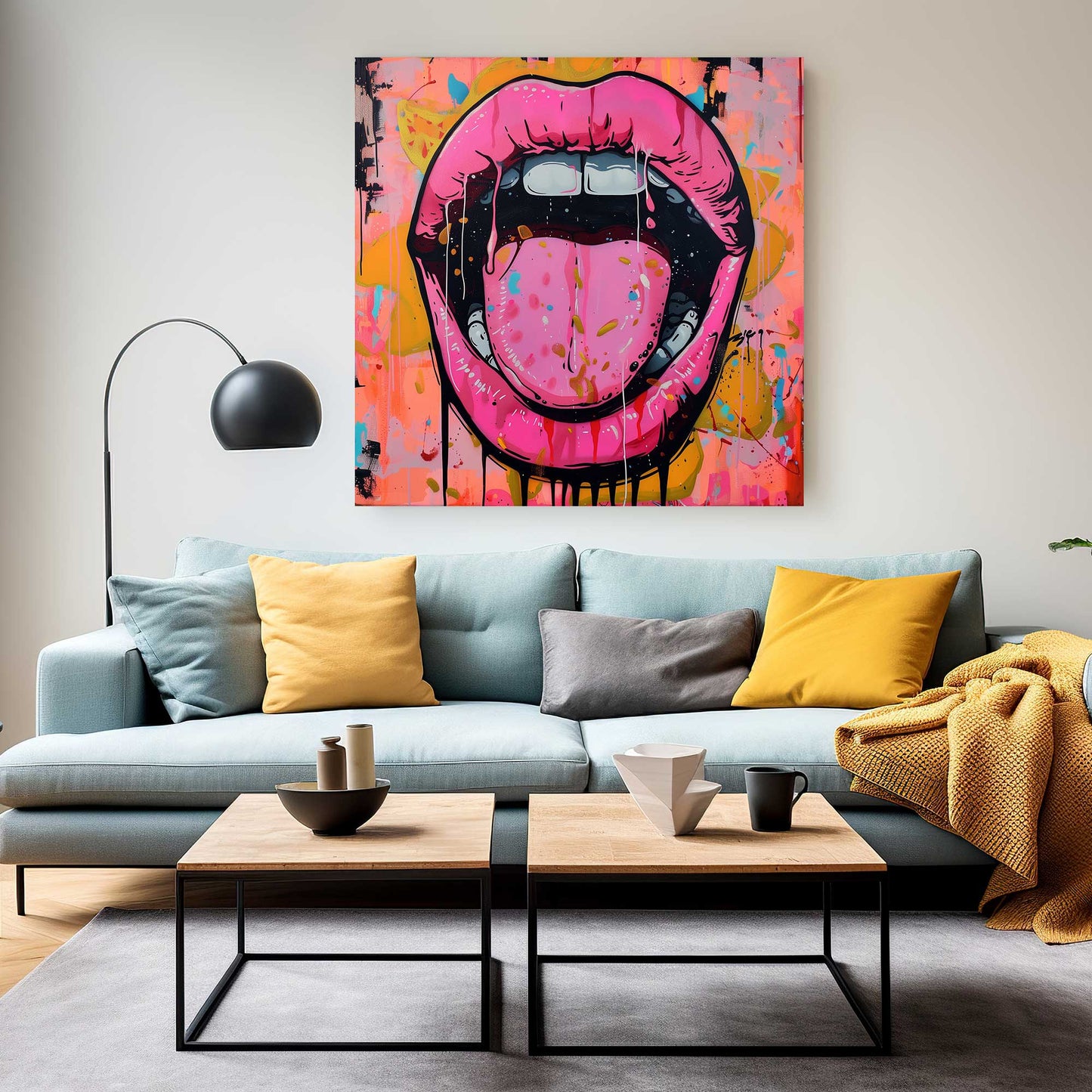 Pink Lipstick #1353 Canvas Wall Art & Metal Prints
