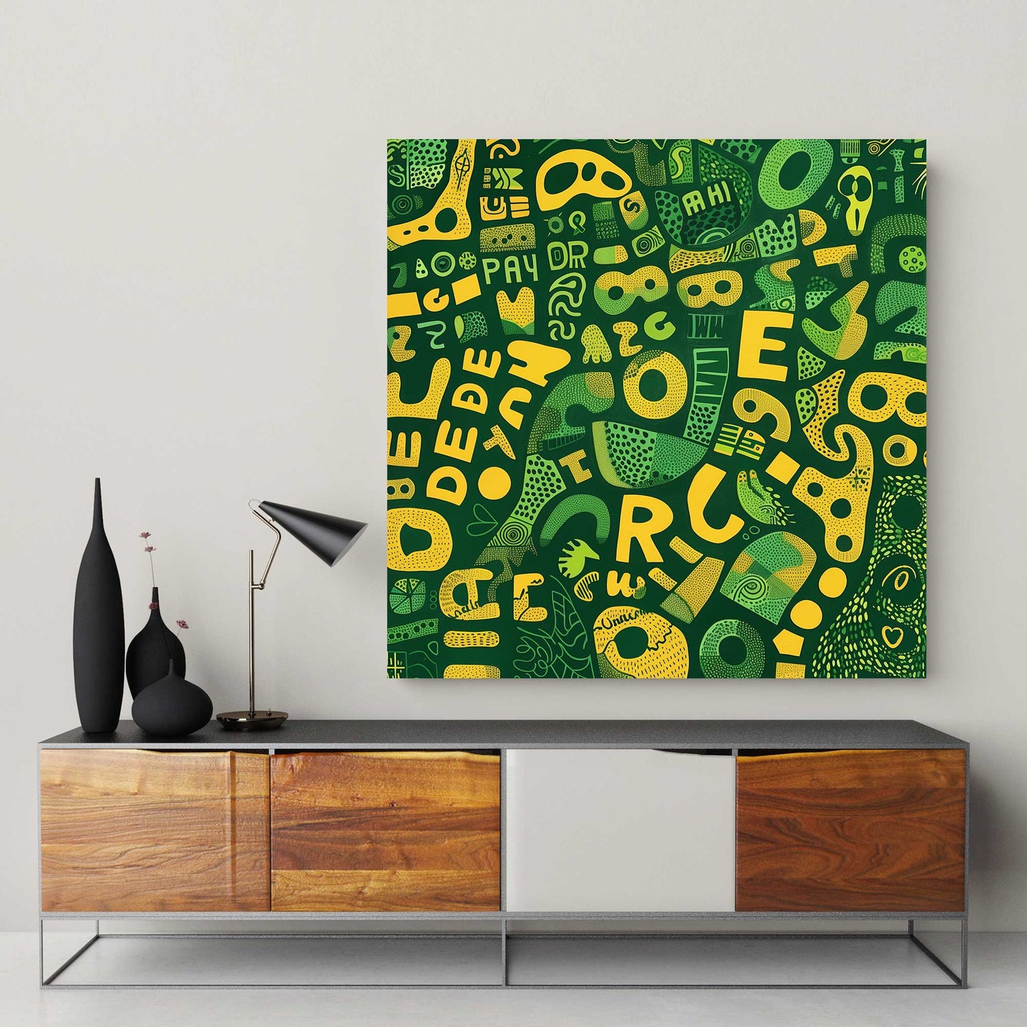 Green and Yellow #1354 Canvas Wall Art & Metal Prints