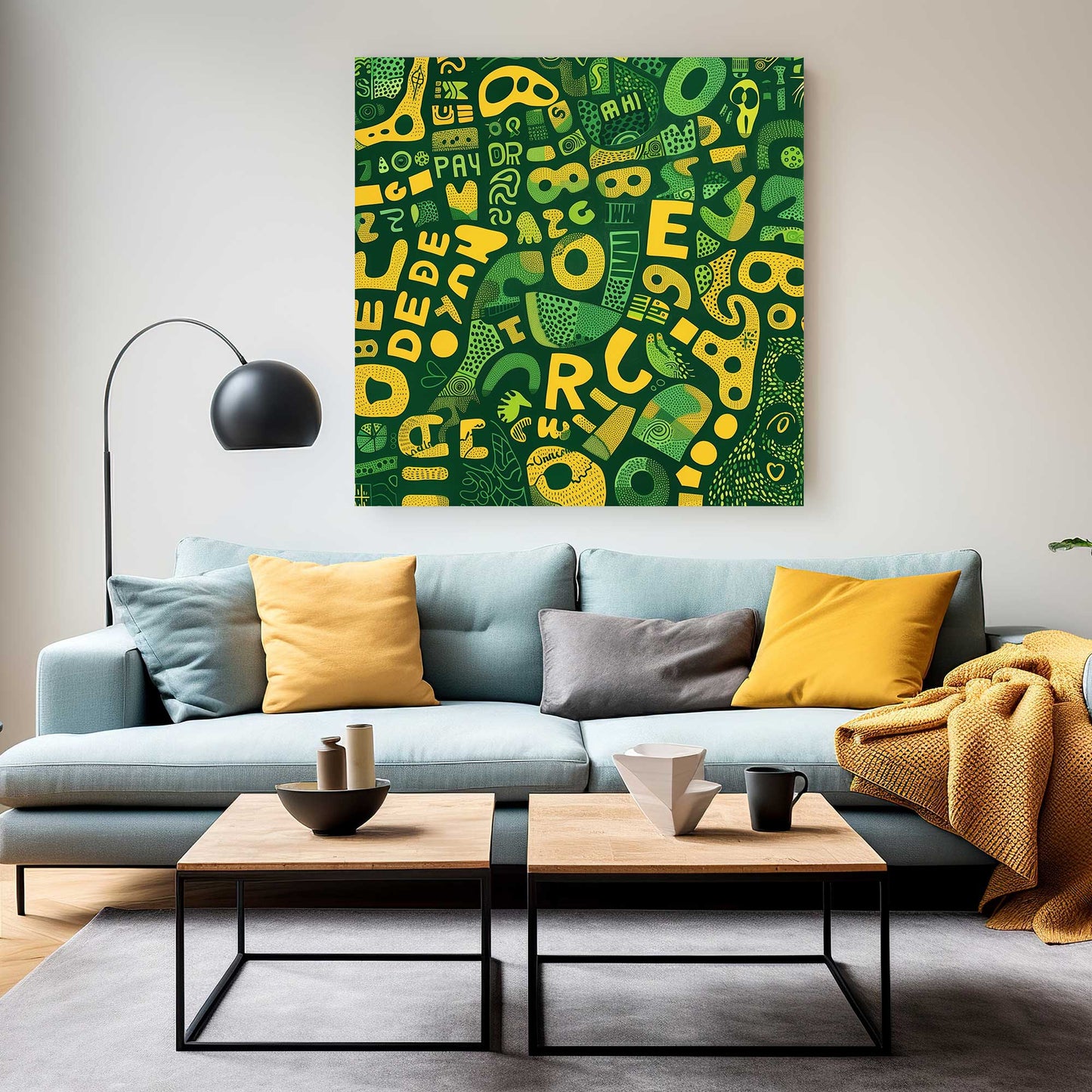 Green and Yellow #1354 Canvas Wall Art & Metal Prints