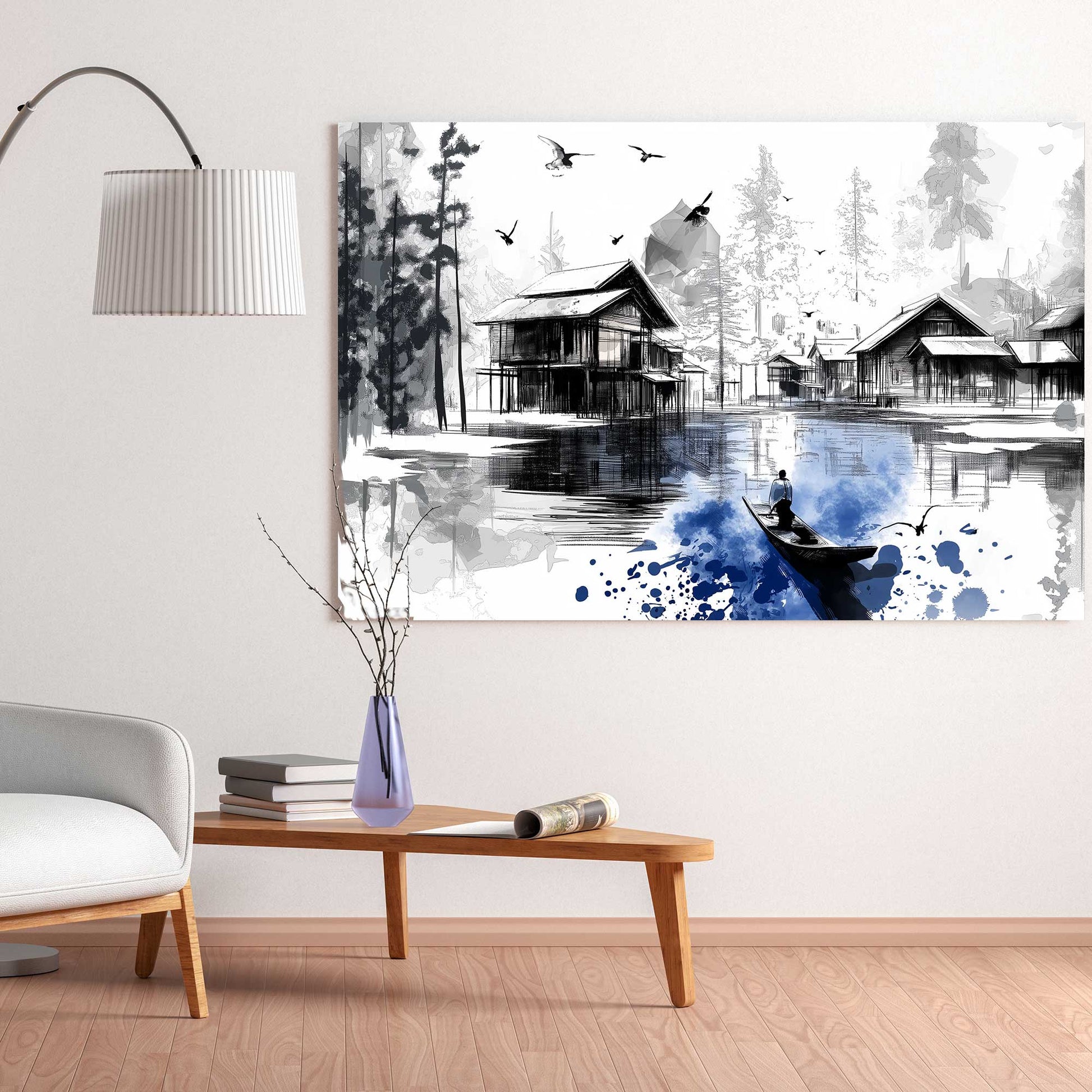 Japanese lake wall art print