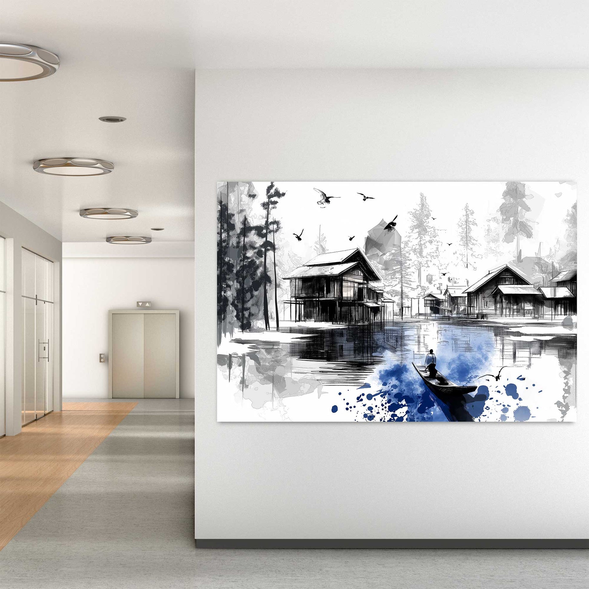 Japanese lake wall art print
