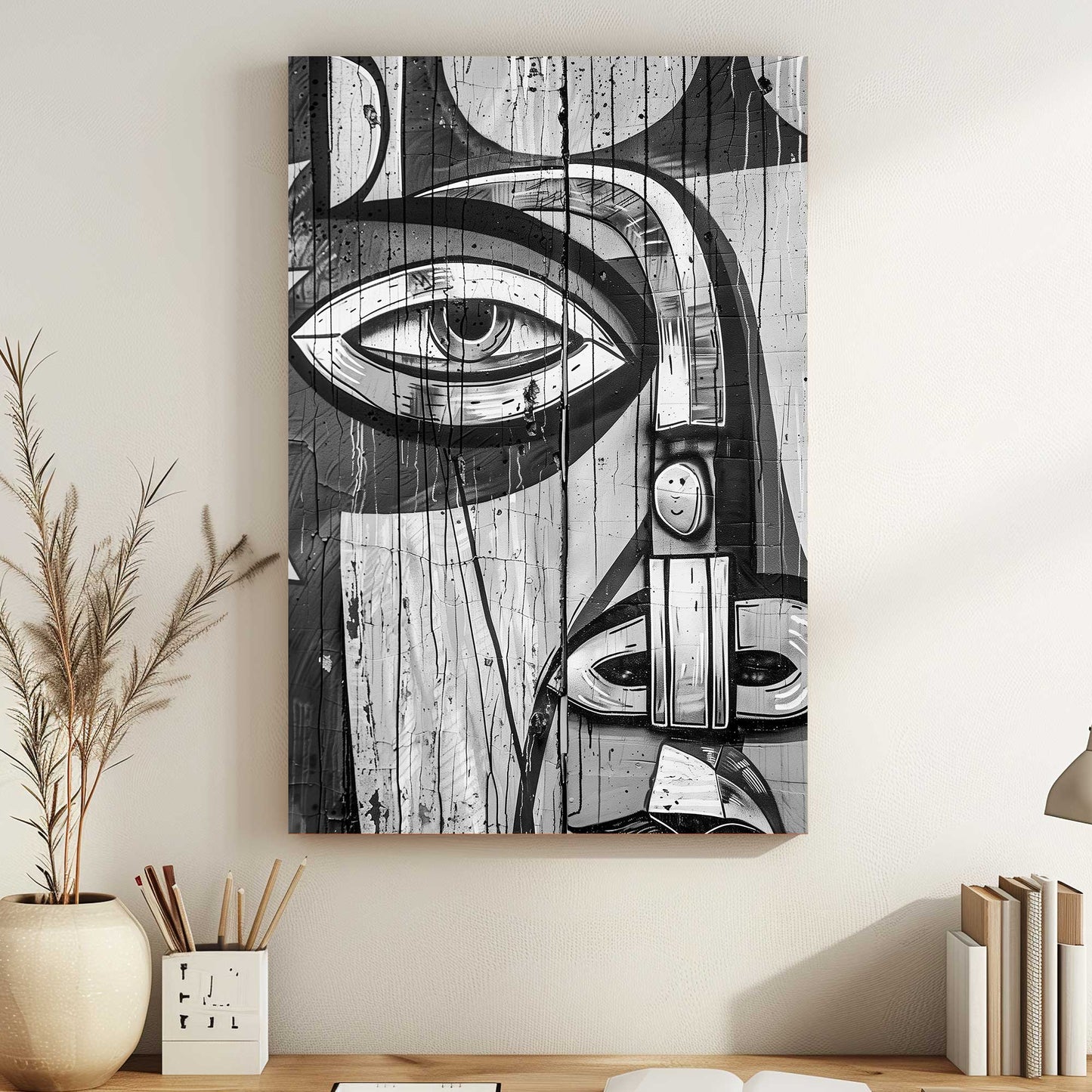 Abstract Eye Mural #1487 Canvas Wall Art & Metal Prints