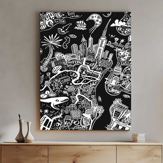 Dubai Cityscape #1493 Canvas Wall Art & Metal Prints