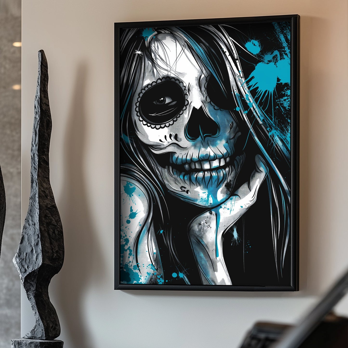 Gothic skull wall art print