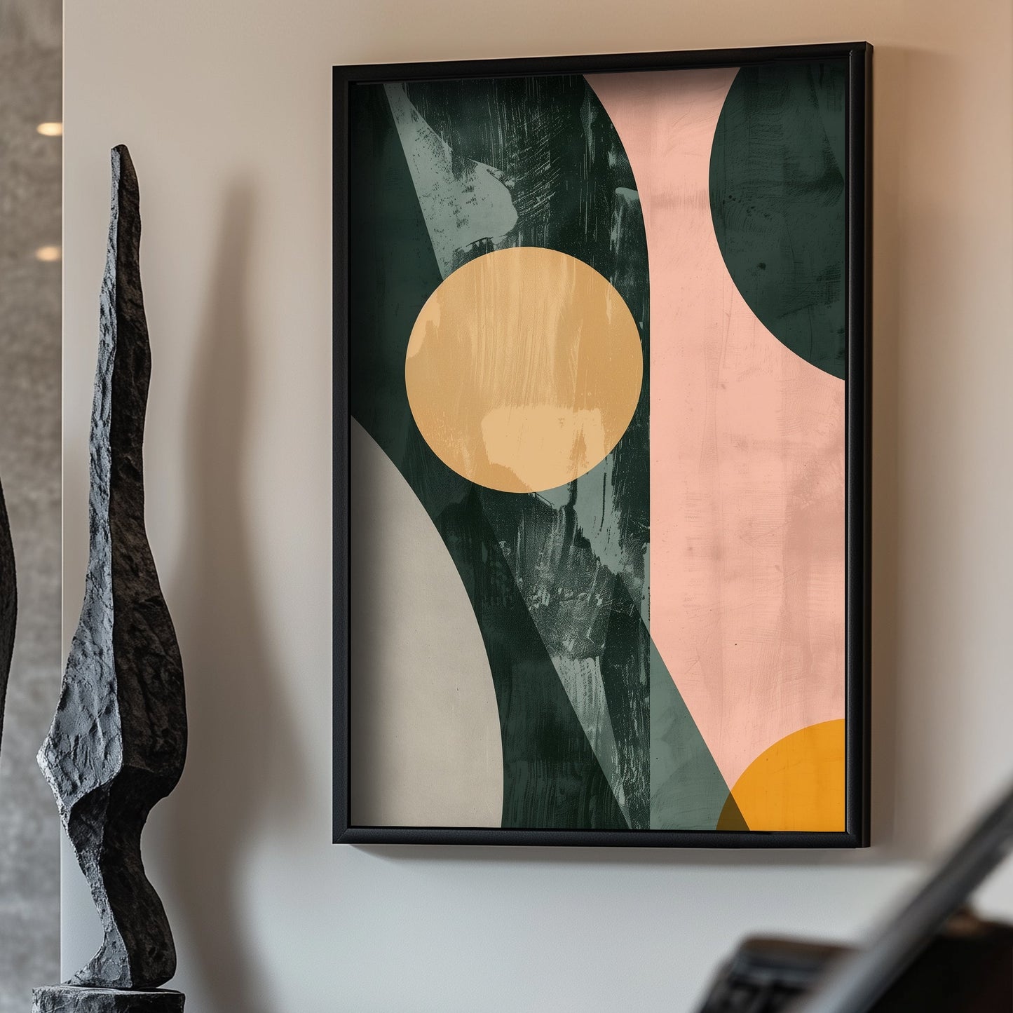 Modern geometric curves wall art decor