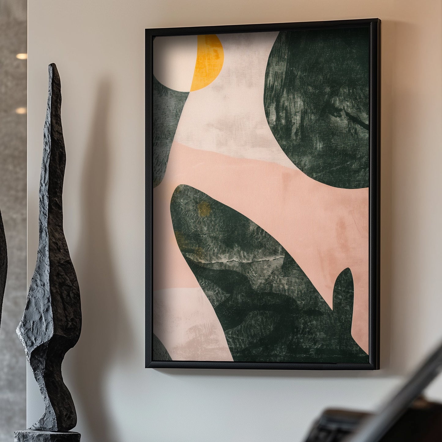 Abstract Whale silhouette wall art print