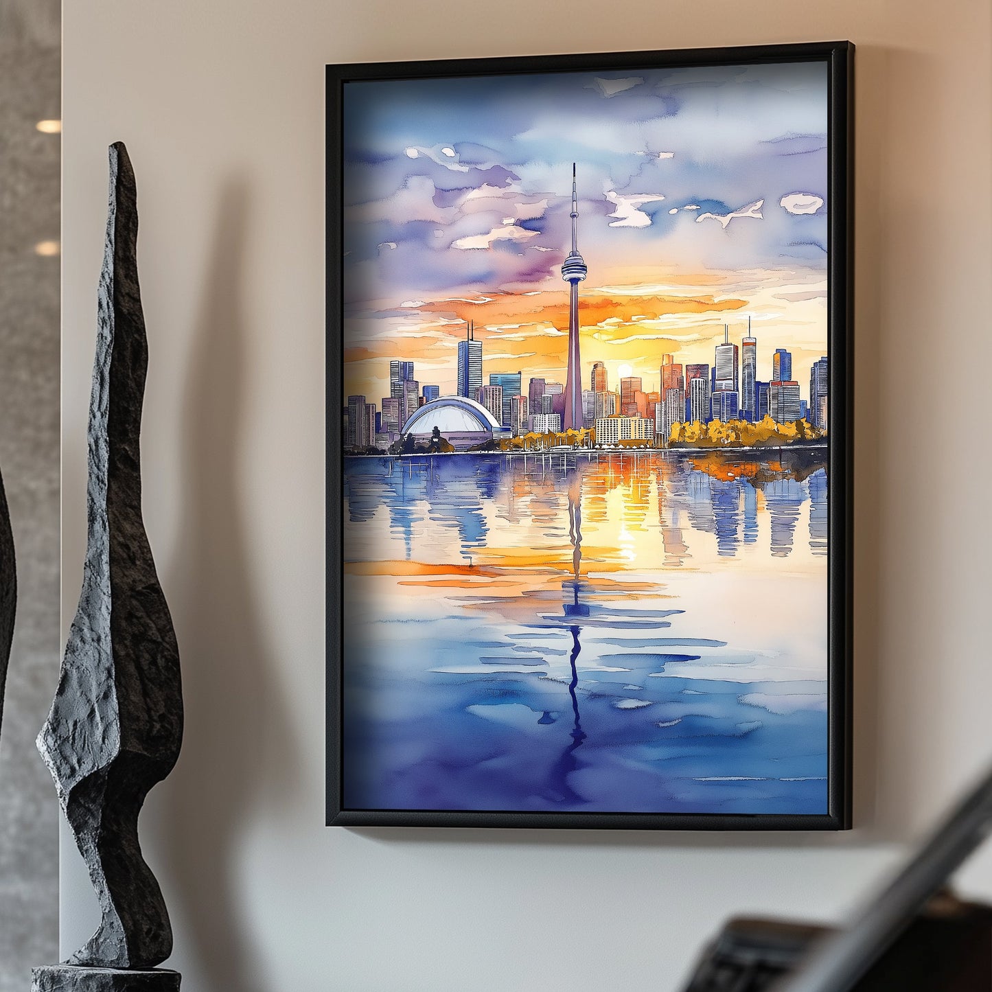 Toronto skyline at sunset wall art print