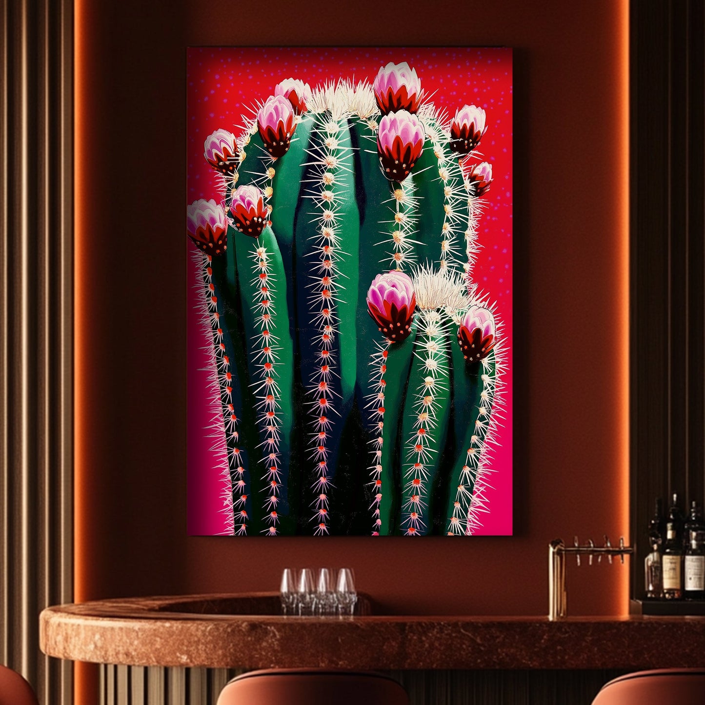 Modern cactus photograph wall art print