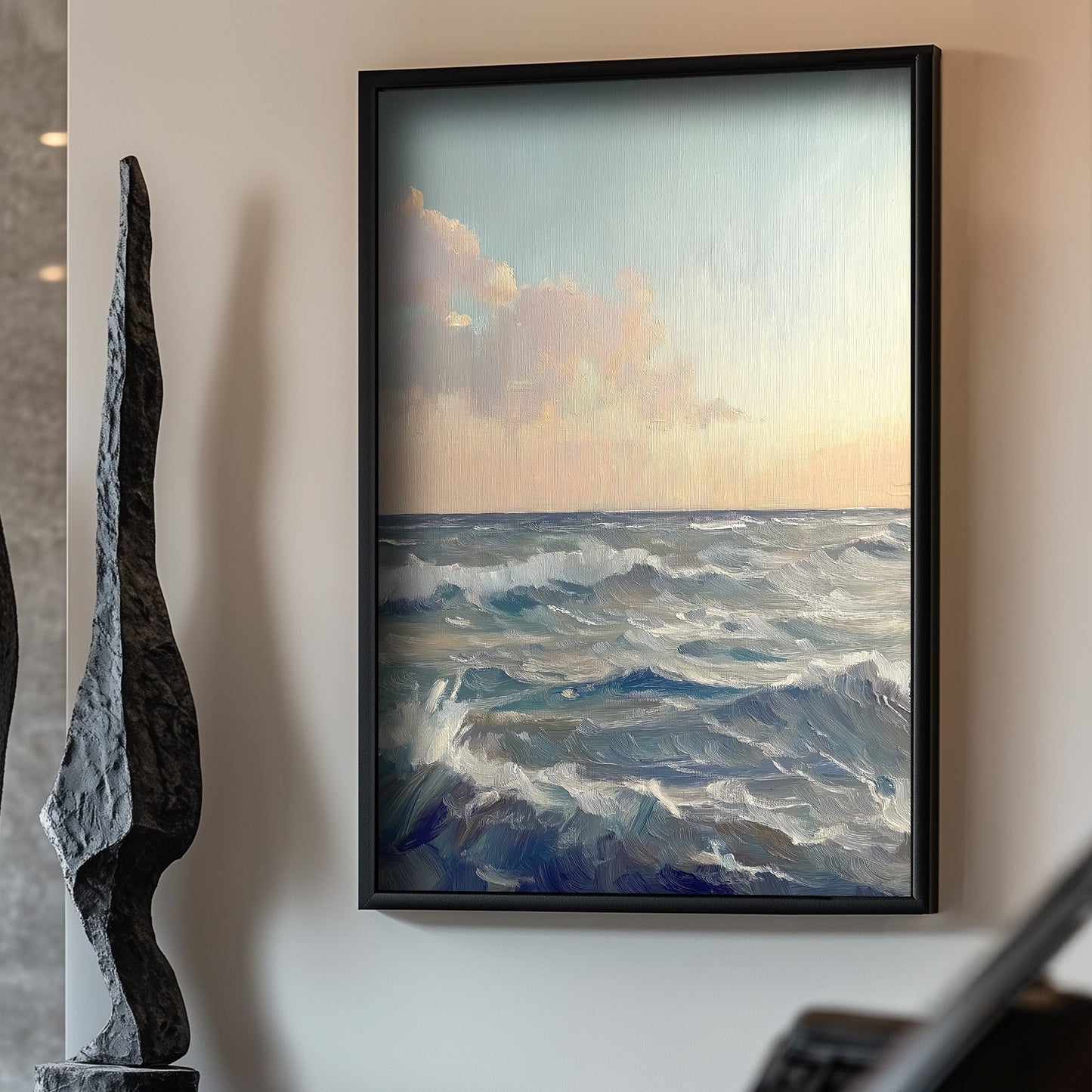 Ocean waves horizon wall art decor