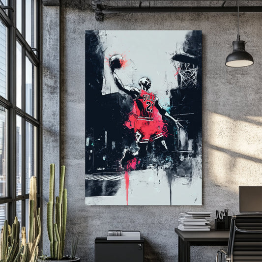 Michael Jordan dunking chicago bulls wall art