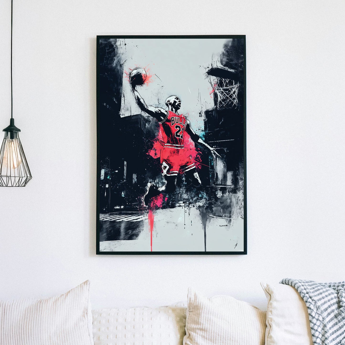 Michael Jordan dunking chicago bulls wall art