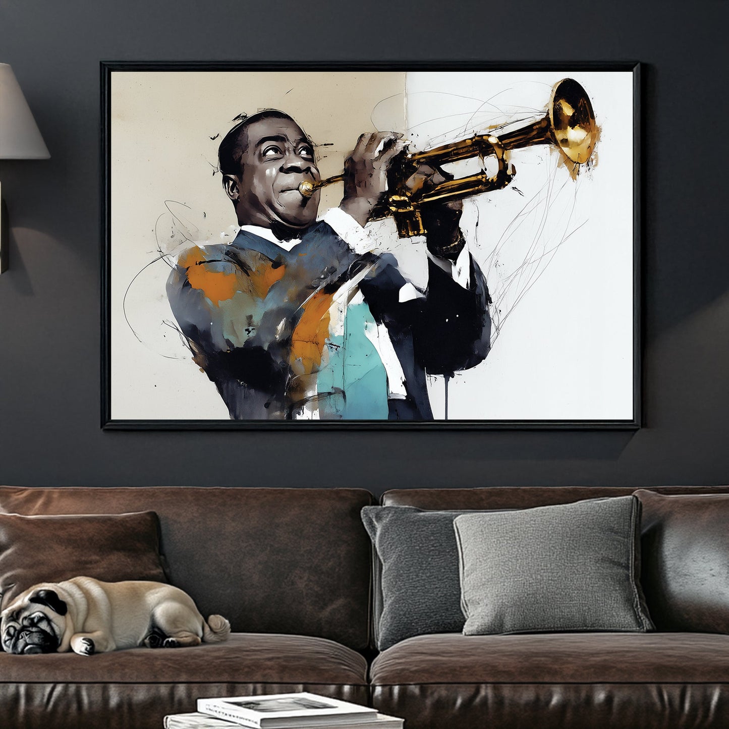 louis armstrong trumpet player jazz wall art