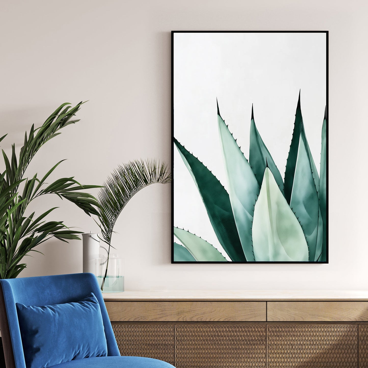 minimal agave plant wall art