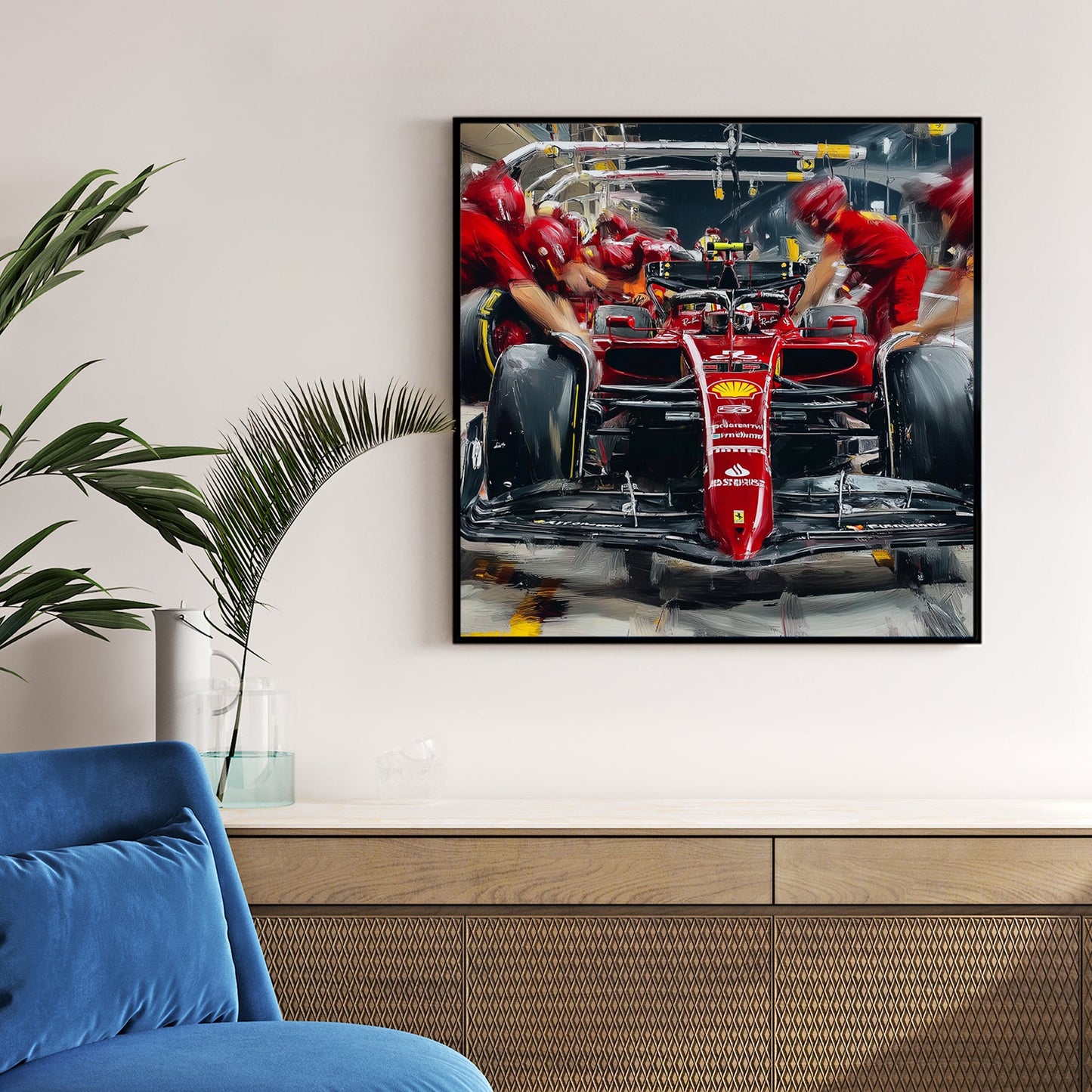 Ferrari Formula 1 pit stop racing wall art