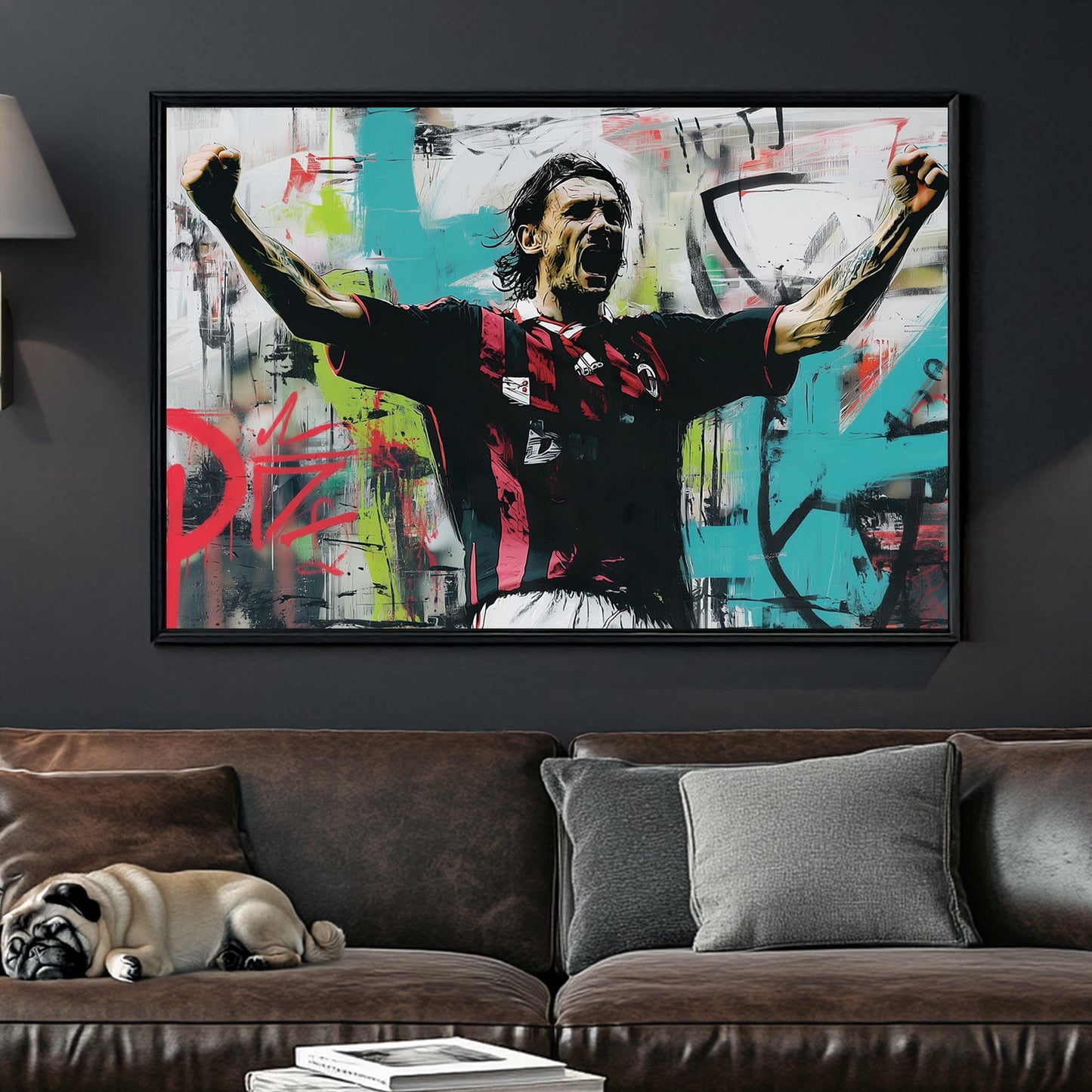 ac milan football player graffiti wall art