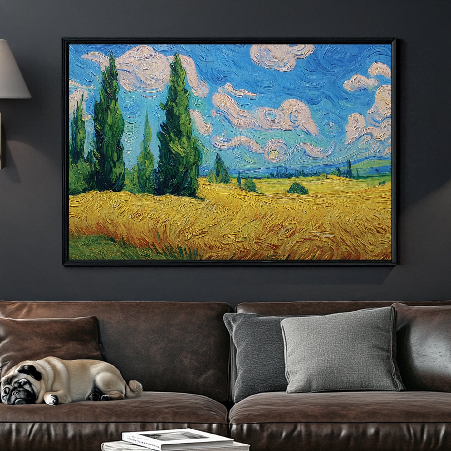 impressionist wheat field landscape wall art