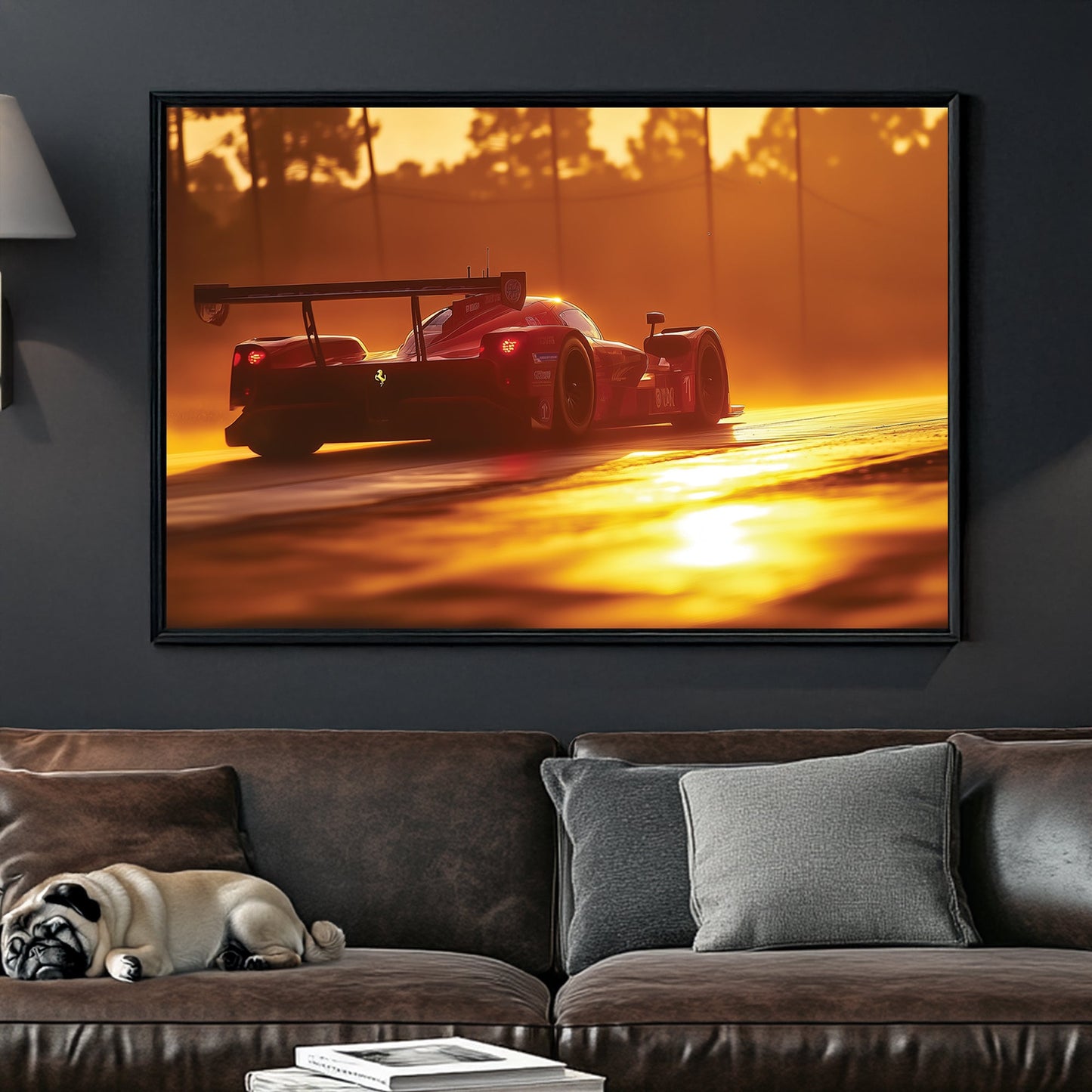 Ferrari Le Mans race car wall art