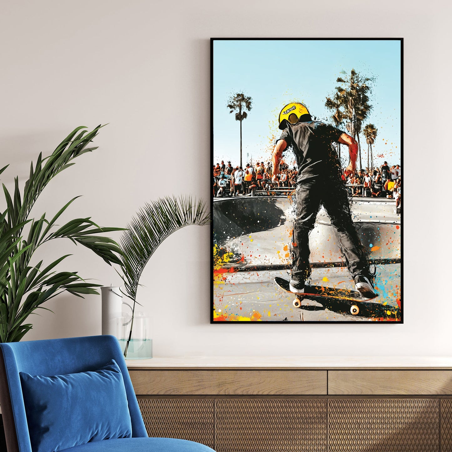 skateboarder in Venice Beach wall art
