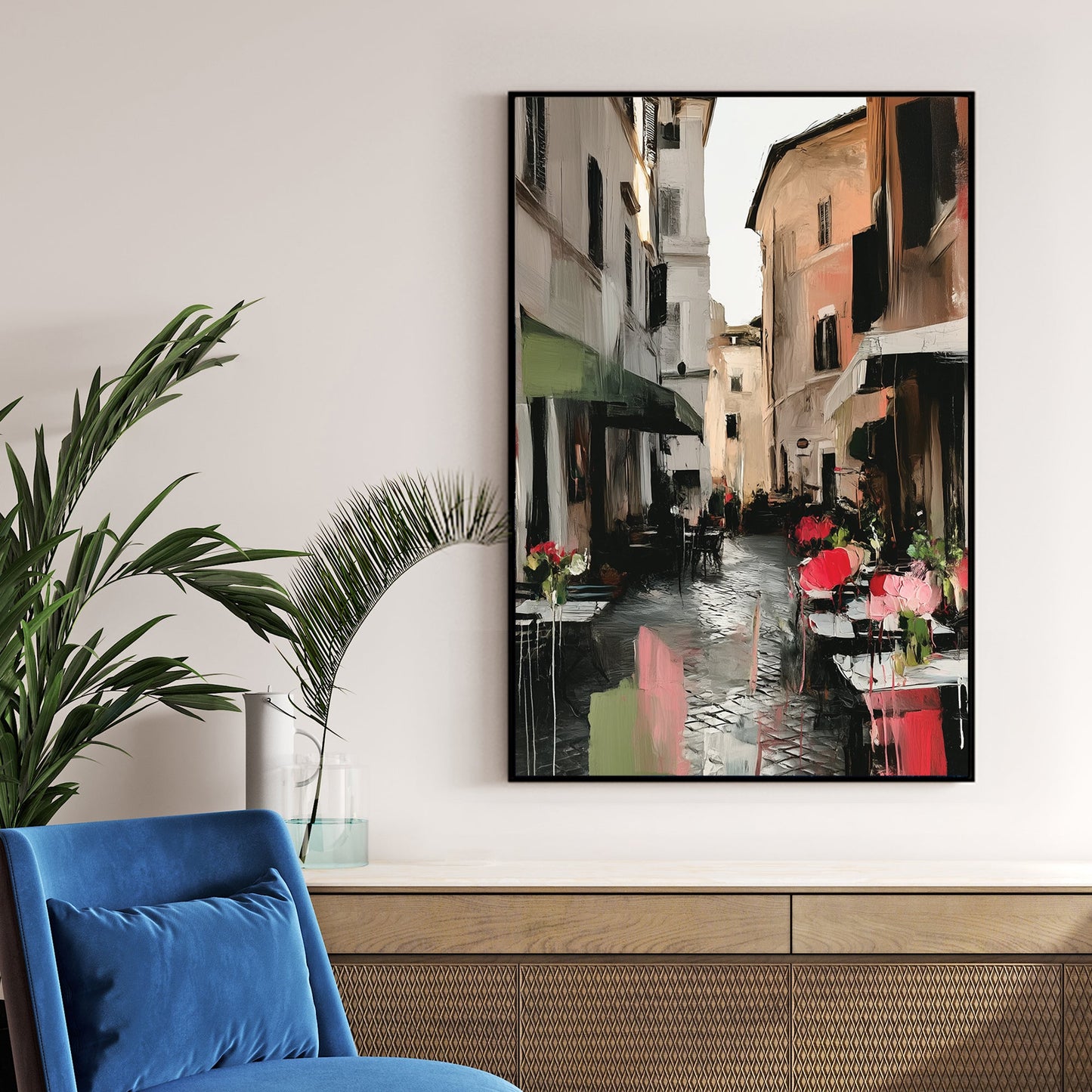 trattoria alley italian street wall art