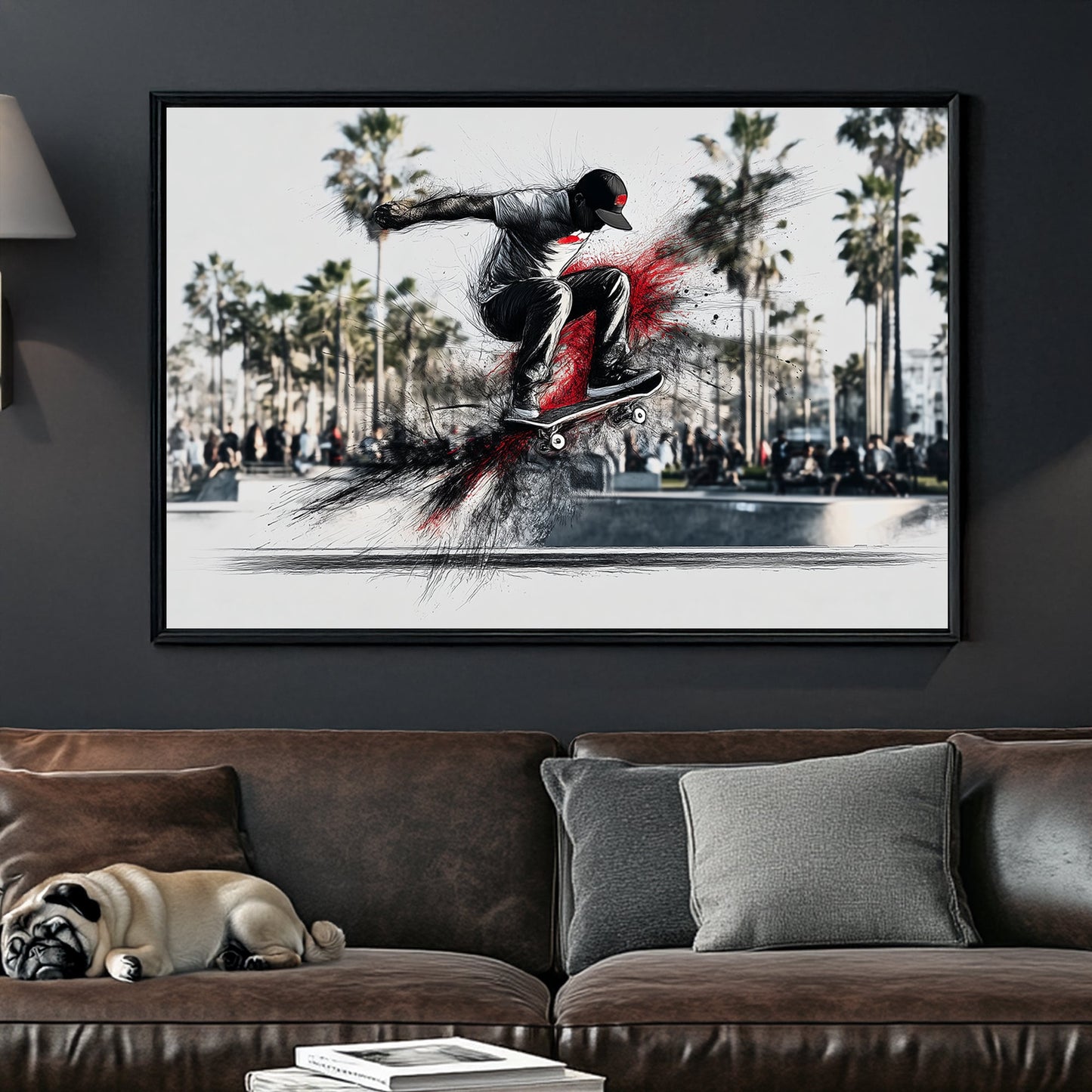 skateboard ollie wall art