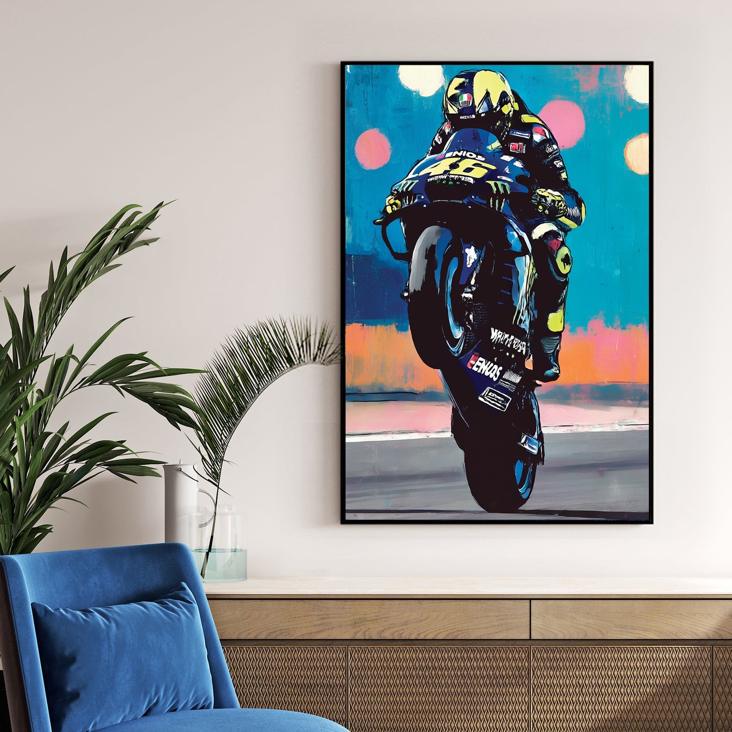 Valentino Rossi motorcycle wall art
