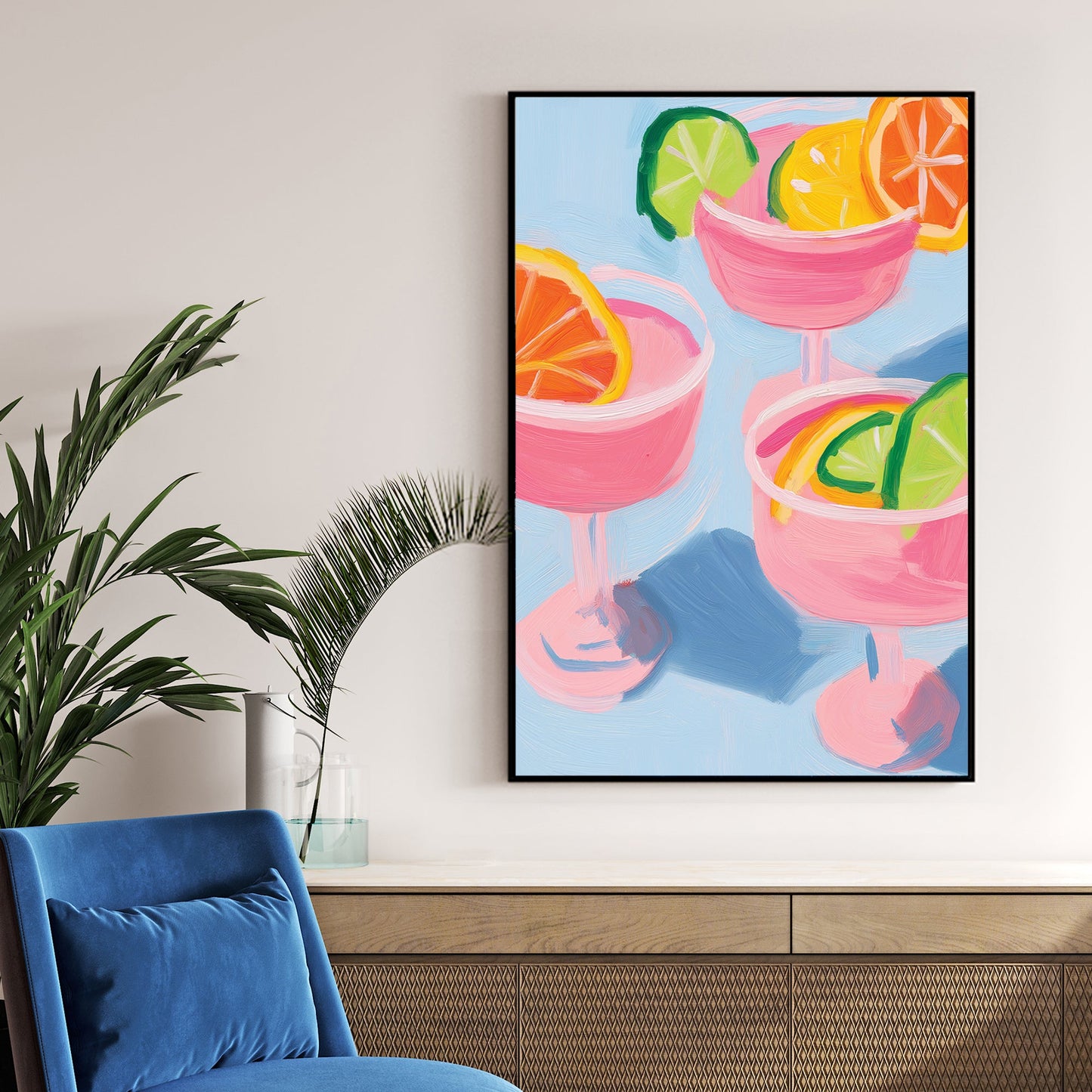 citrus goblets colourful wall art