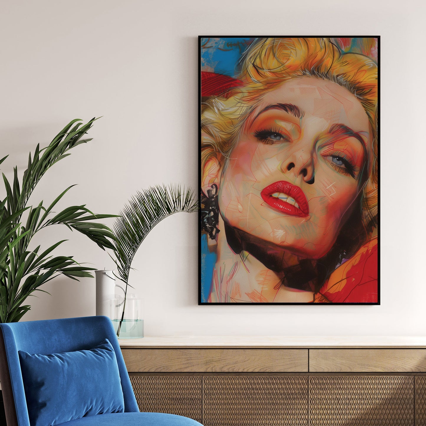 pop art blonde woman wall art