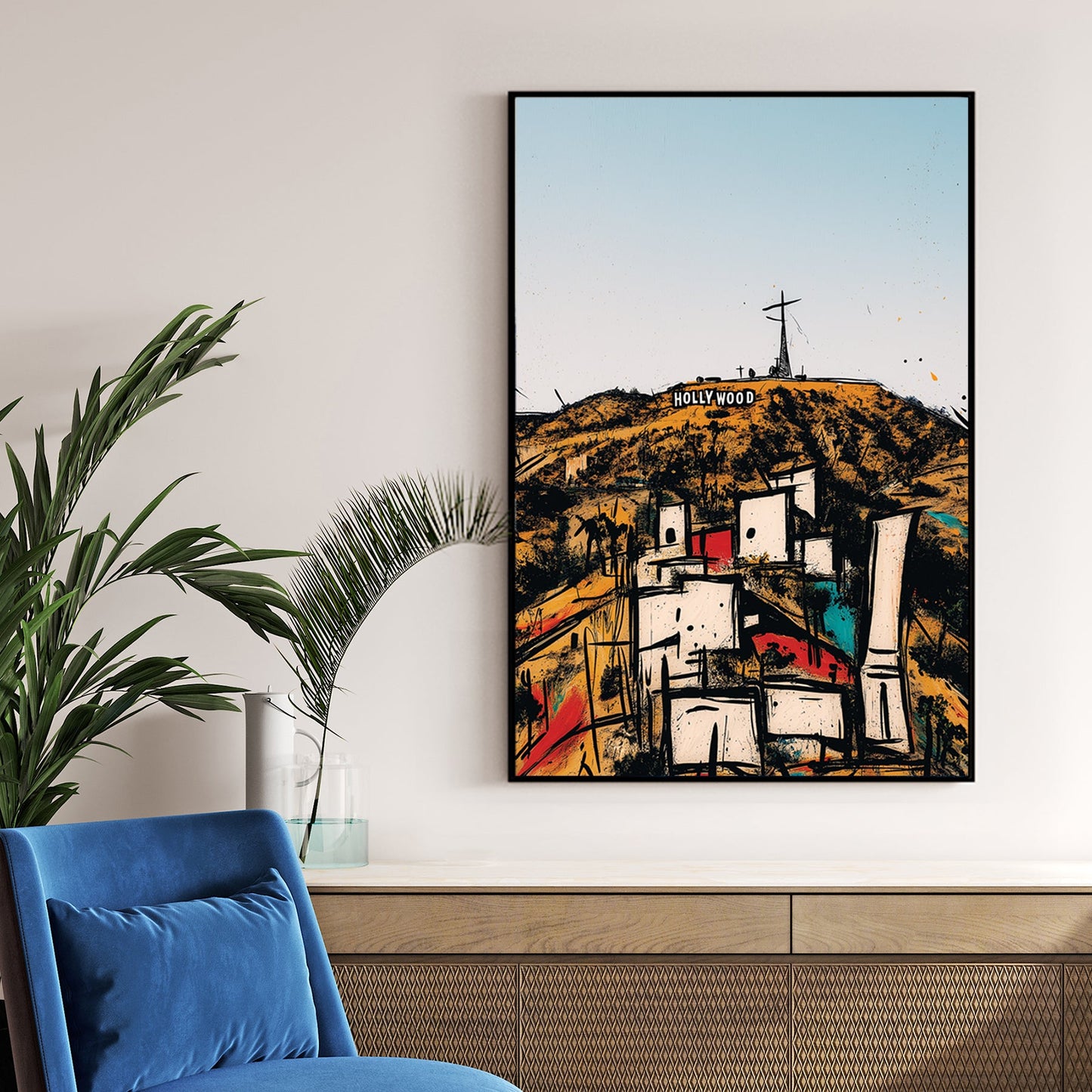 abstract hollywood hills wall art