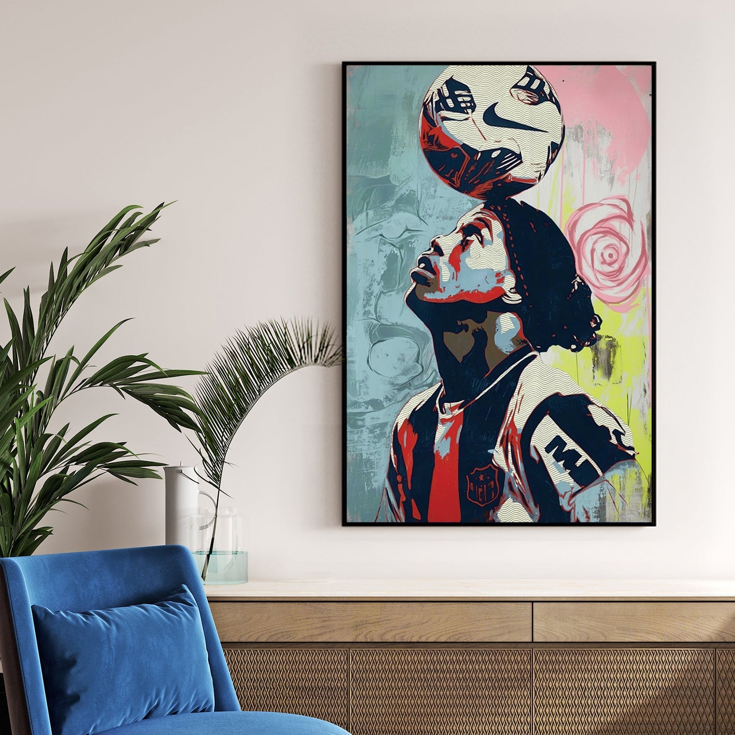 ronaldinho balancing soccer ball pop art wall art