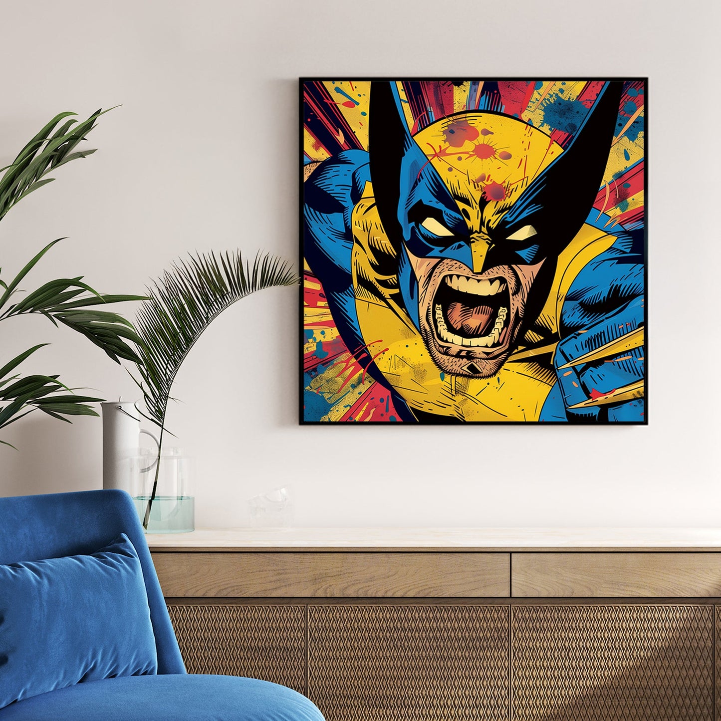 Xmen's Wolverine vintage comic book wall art pop art style