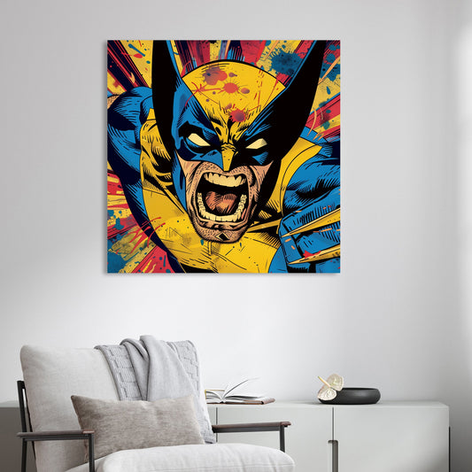 Xmen's Wolverine vintage comic book wall art pop art style