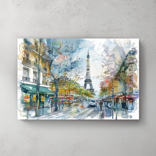 Paris Blues #328 Canvas Wall Art & Metal Prints