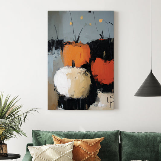 textured pumpkin abstract wall art