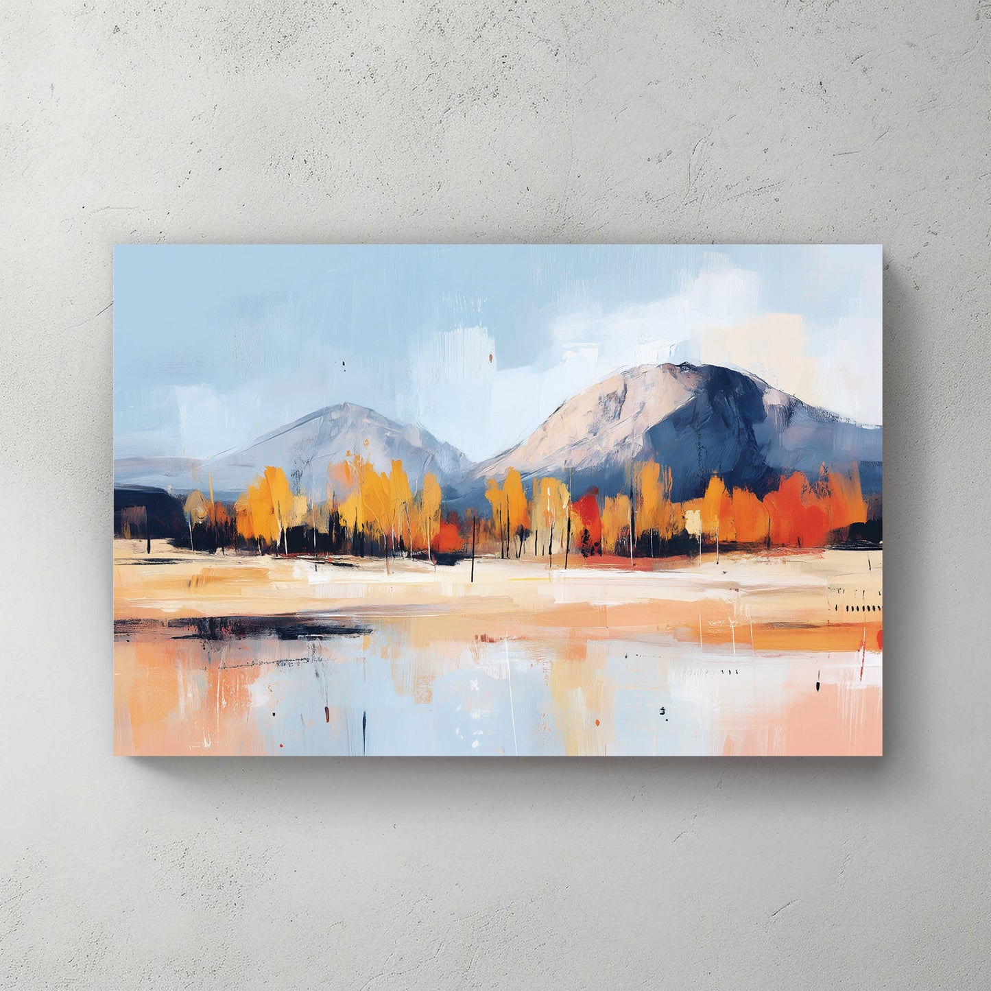 mountain autumn reflection wall art