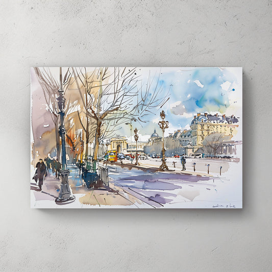 Paris Blues #329 Canvas Wall Art & Metal Prints