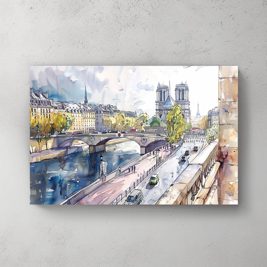 Paris Sketch #330 Canvas Wall Art & Metal Prints