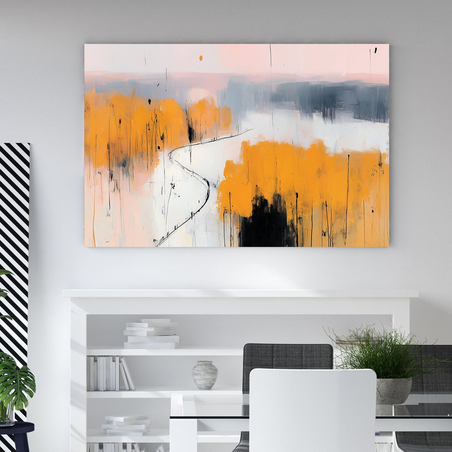 abstract autumn path landscape wall art