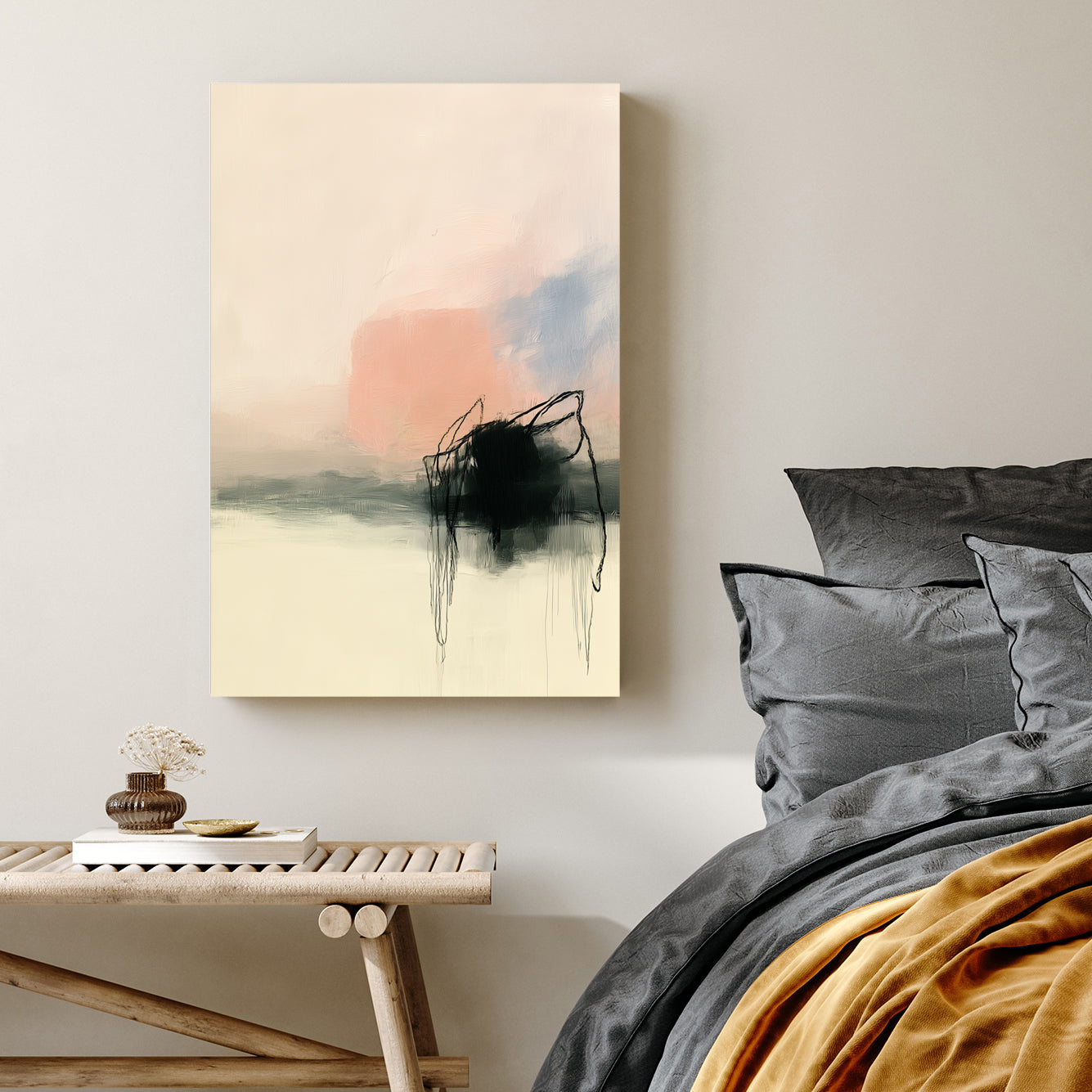abstract harbor silhouette minimal wall art