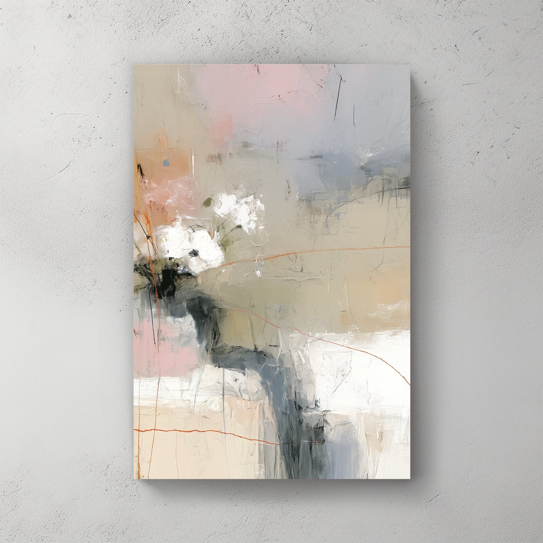 blush pink and grey abstract wall art