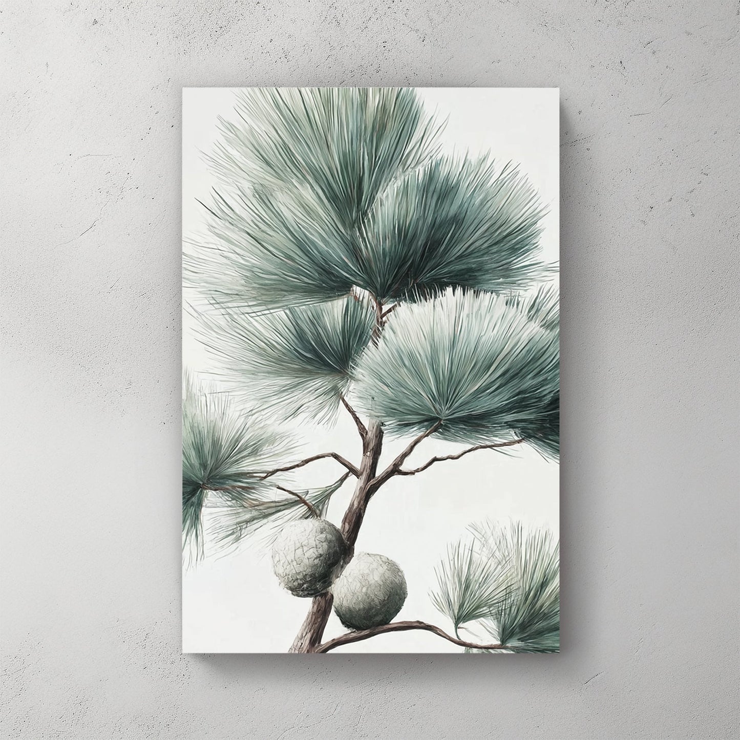 botanical pine branch minimalist wall art print
